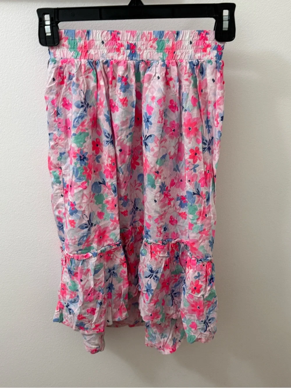 OshKosh B'gosh Pink Floral Smocked Maxi Skirt girls size 6